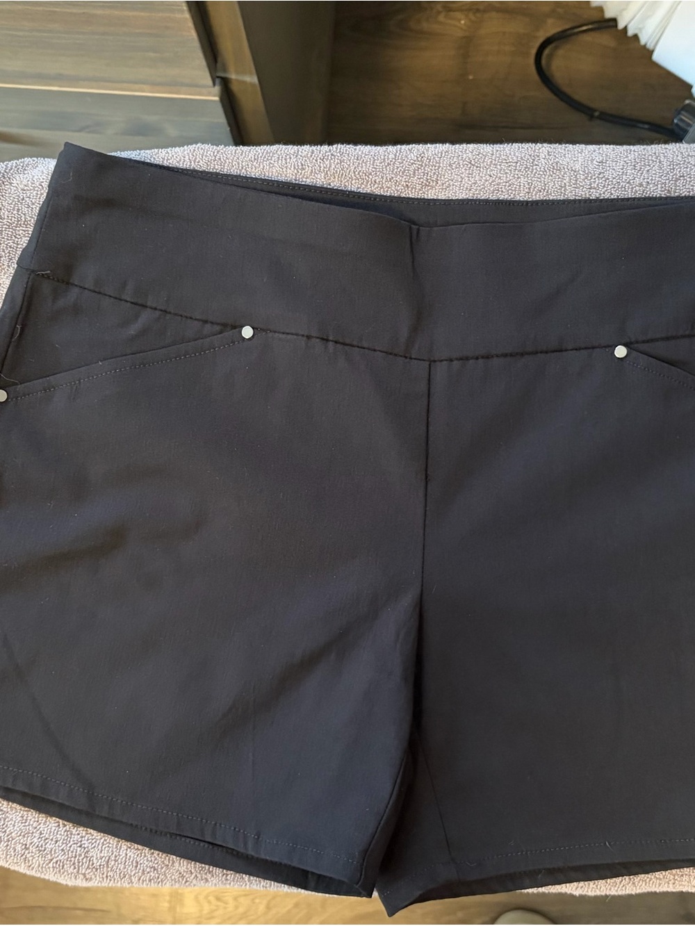INC International Concepts Black High-Waist Pull-On Shorts